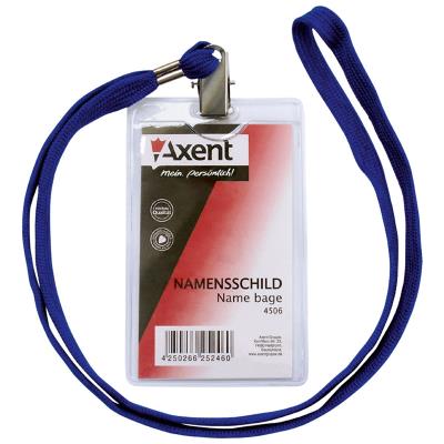 Бейдж на шнурке вертикальный прозрачный 4506 (55*85мм)