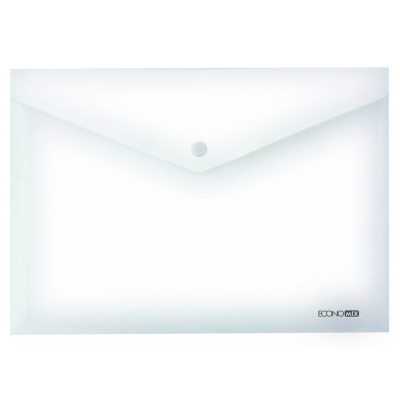 Папка-конверт А5 прозрачная кнопку Economix, 180 мкм, фактура "глянец", прозрачная, E31316-00