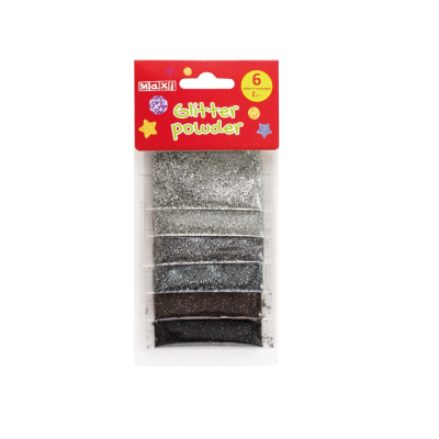 Блискітки для декорування, 6 кольорів по 2 г (1/36)