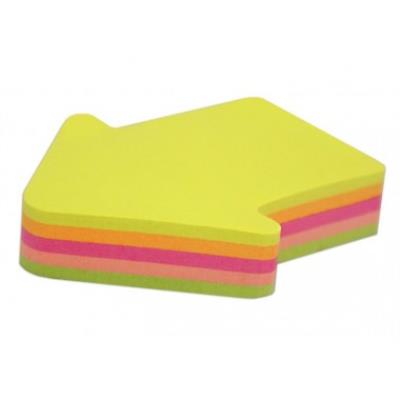 Блок для заметок с клейким слоем "Стрілкаf" 45х50 мм Economix, 80 арк., неон микс