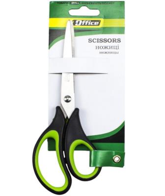 Ножиці канцелярські 17 см, універсальні, ергономічні гумовані ручки,  4-367, 4OFFICE (12/360)
