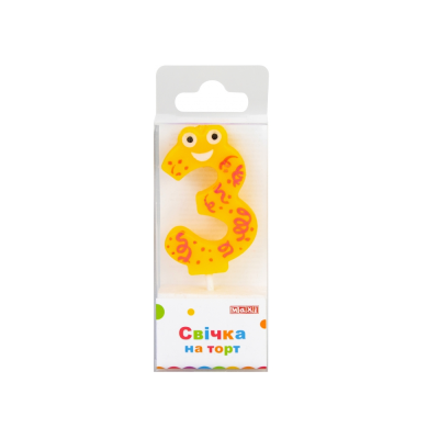 Свічка для торту "3" висотою 4,5 см