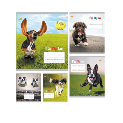 Зошит 18 аркушів, клітинка, Люкс ТЕ11222 Собачки, 20/480