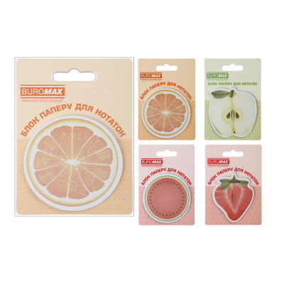 Блок для заметок FRUITS, с клейким слоем, 70х70 мм, 30 л, ВМ.2381-75