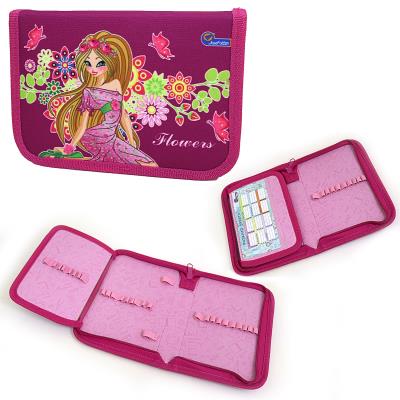 Пенал без наповнення, 1 відділення і 1 відворот. "Girl", всередині кольоровий фон + роз., JO-19213
