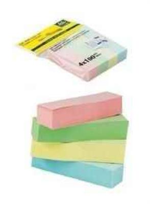 Закладки паперові Buromax, 51*12 мм, 4*100л., асорті (12/288)