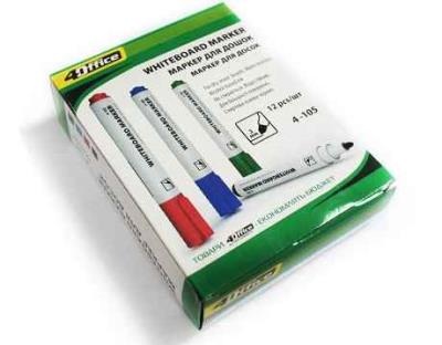 Маркер д/дошок, 1-3мм, кругл.вістр., спирт.основа, зелений 4-105, 4Office (1/12/720)