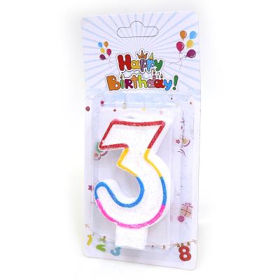 Свічка д/ торта ЦИФРА 3 з блискітками (DSCN5151-3)