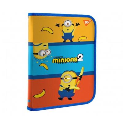 Папка факультативна YES A4 пласт. на блискавці "Minions" з внутр. кишенею