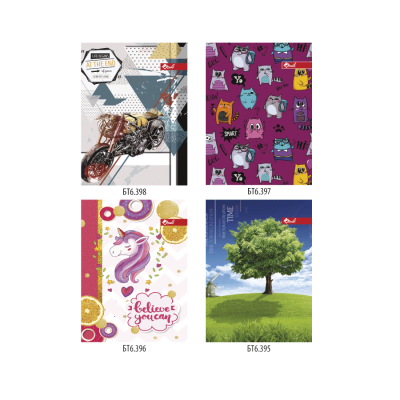 Блокнот А6, 72 аркушів, пружина, тверда палітурка, ТПП-1 (1/20)