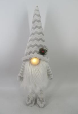 Новорічна м'яка іграшка Novogod'ko "Гном білий", 60см, LED ніс