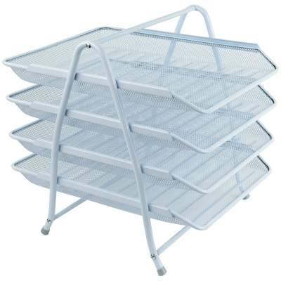 Лоток горизонтальний 80x280x340мм металевий, білий