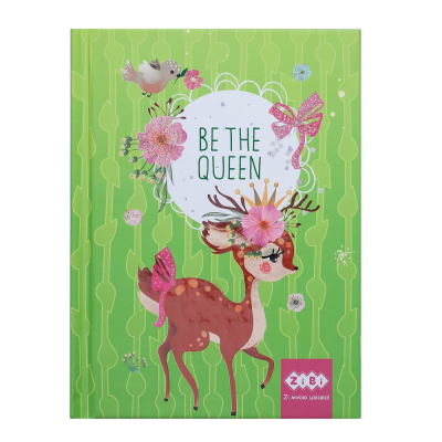 Блокнот BE THE QUEEN, А6, 64арк., клітинка, тверда обкл., мат. лам.+лак, гліт, салатовий, ZB.12713-15