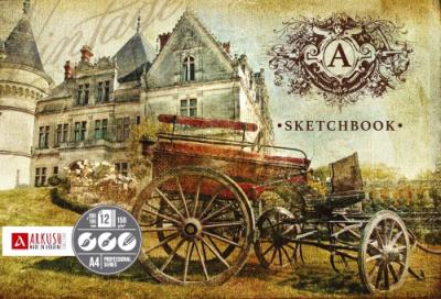 Скетчбук клеєний А4 12арк, 285*195  150г/м, 1SBА41501 Замок (1/10)