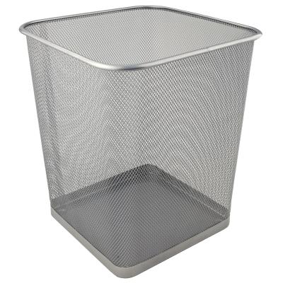 Кошик для паперу квадратний Axent 2124-03-A, металева сіточка, 15 л, сріблястий (1/12)