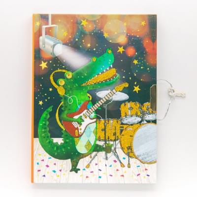 Блокнот детский на замочку 178x133mm, 70g, 56л, Крокодил