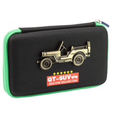 Пенал Cool4School с металлической аппликацией, 1 отделение на молнии, QT-5795-Black