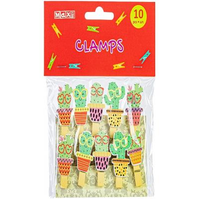 Прищіпки для декорування Cactus,10шт з мотузкою