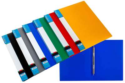 Папка-скоросшиватель пластиковая Кнопка Light, CLIP A, с пружинным механизмом, зеленая