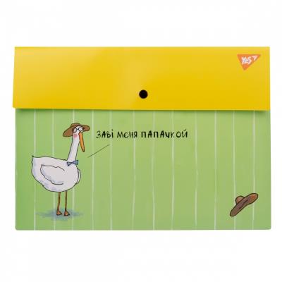 Папка-конверт А4 YES на кнопці Гусь, 491936 (1/12/144)