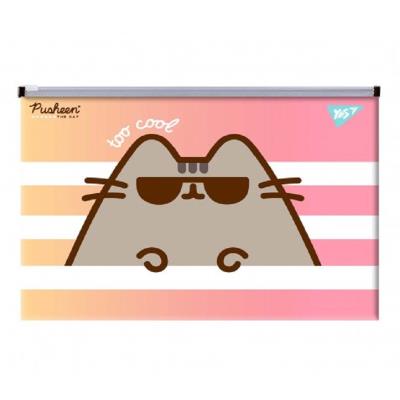 Папка-конверт YES B5 на блискавці "Pusheen"