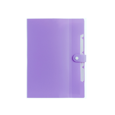 Папка на 6 відділень на кнопці з розширенням A4, лавандова, О35520