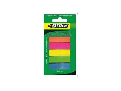Розділювачі, 12х45мм, 5кол. по 20арк, PP, пастель  4-427, 4Office (1/50)