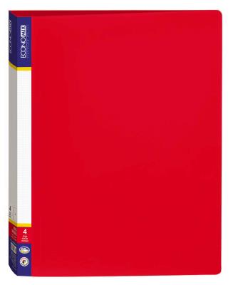 Папка пластиковая Economix 30702-03, А4, 4 кольца, красный
