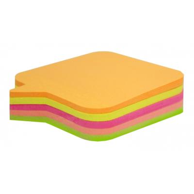 Блок для нотаток з клейким шаром "Діалог" 45х50 мм Economix, 80 арк., неон мікс (1)