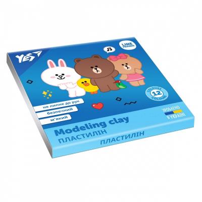 Пластилін YES, 12 кольорів, 240 г "Line Friends" 540621 (1/44)