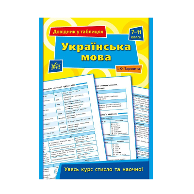 Книга Справочник в таблицях.Украинська речь. 7-11 классы, 32 страницы, 01346