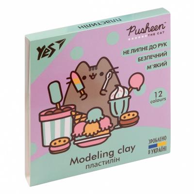Пластилін YES, 12 кольорів, 240 г "Pusheen" 540597 (1/44)