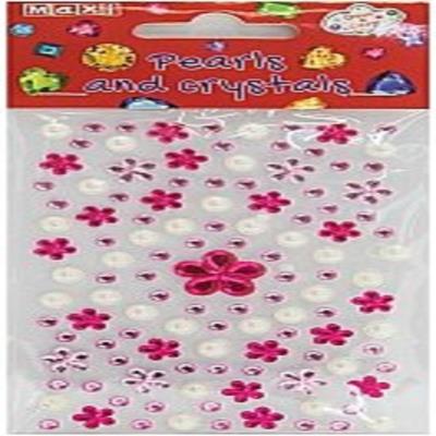 Перлини та стрази самоклеючі "Асорті: перлини, серця, квіти"