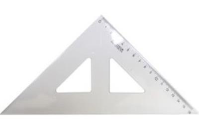 Трикутник 45 градус.12см.пластик 9025, CLASS (1/12)