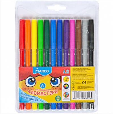 Фломастер 12 цветов, Super Washable, Marco 1690-12