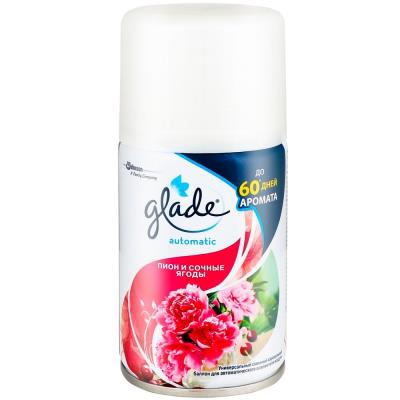 Освежитель воздуха, Glade, Пион и сочные ягоды, сменный баллон к автом.освежителю, 269 мл