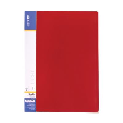 Папка А4 з боковим притиском Economix CLIP В Light, червона (1/20)