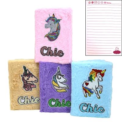 Блокнот пушистый "Единорог" линия, 70g 60P 19 * 13см, miх, 21903-2