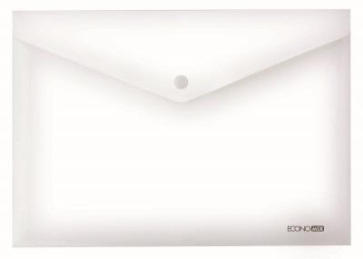 Папка-конверт на кнопке Economix 31301-00, 180 мкм, глянец, прозрачная
