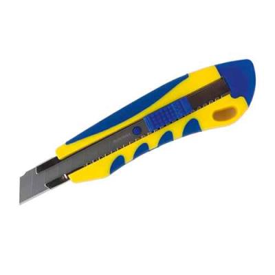 Ніж універсальний 18мм, мет. вставки, пласт. корпус із гум. вставками (1/12/144)