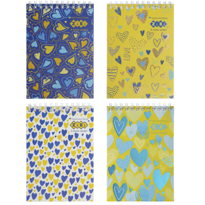 Блокнот на пружині зверху PATRIOT "HEARTS", А6, 40 аркушів, картонна обкладинка, KIDS Line, ZB.12138 (1/20)