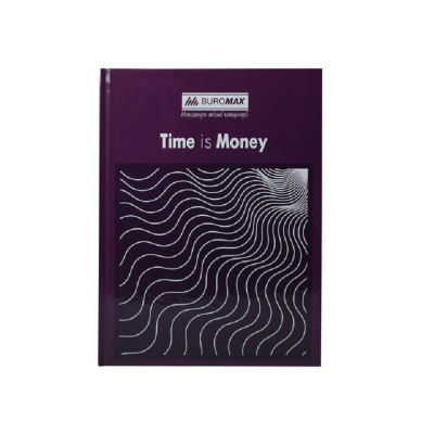 Книга учета "TIME IS MONEY" 96 листов, клетка, офсет, (твердая ламинированная обложка), А4, фиолетовый