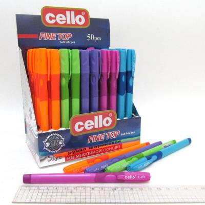 Ручка масляна синя, грип, тригранний корп., Mix, без / етик. ШУЛЬГА ( Лівша )(50/1000)