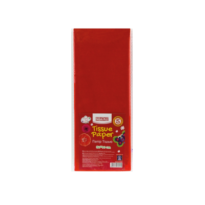 Бумага тишью, 17г/м, 5 листов, ширина 50 см, длина 70 см, цвет красный, MX61800