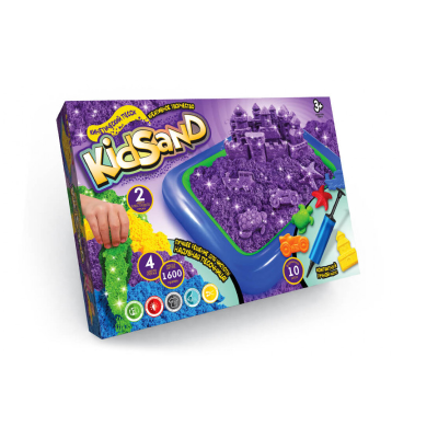 Набір креативної творчості "Кінетичний пісок "KidSand" 1600г+пісочниця