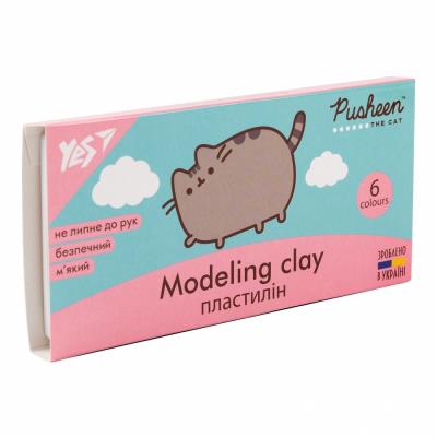 Пластилин YES, 6 цветов, 120 г "Pusheen" 540608 (1/60)