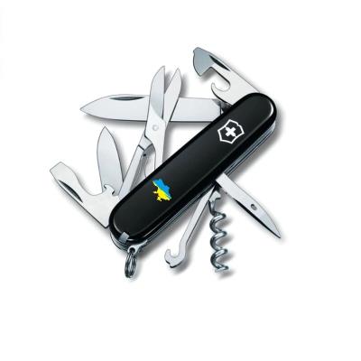 Ніж Вікторінокс Climber Ukraine 91мм/14функ/чорн /Мапа України син-жовт.