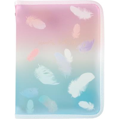 Папка об'ємна на блискавці А5+, Colourful Feather 01, 1808-91-A (1/12/144)