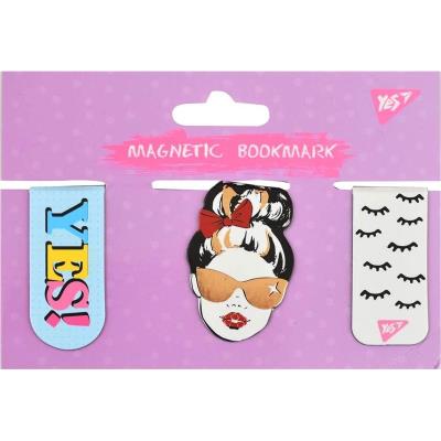 Закладки магнітні YES "Fashion", фольга, 3шт