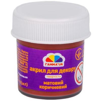 Фарба акрилова матова коричнева, 20 мл, Творчість, 401516 (1/20)